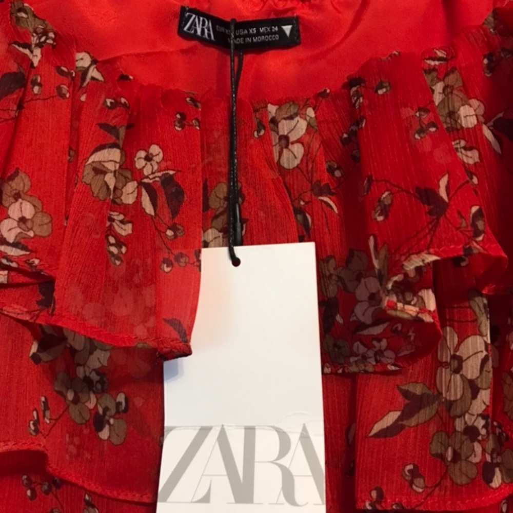 zara floral print maxi dress - Picture 4 of 6